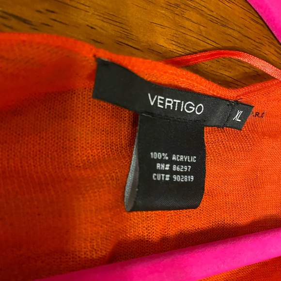 NWOT Luscious Orange VERTIGO Swimsuit Cover Poncho One Size So Soft Acrylic OSF - Picture 6 of 11
